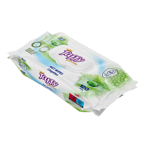 Package of Taffy wipes on a white background