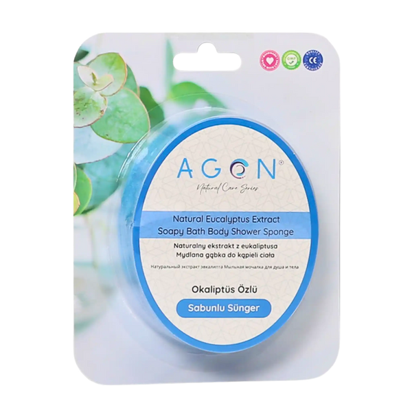 AGON Gąbka do mydła peelingującego eukaliptusowego