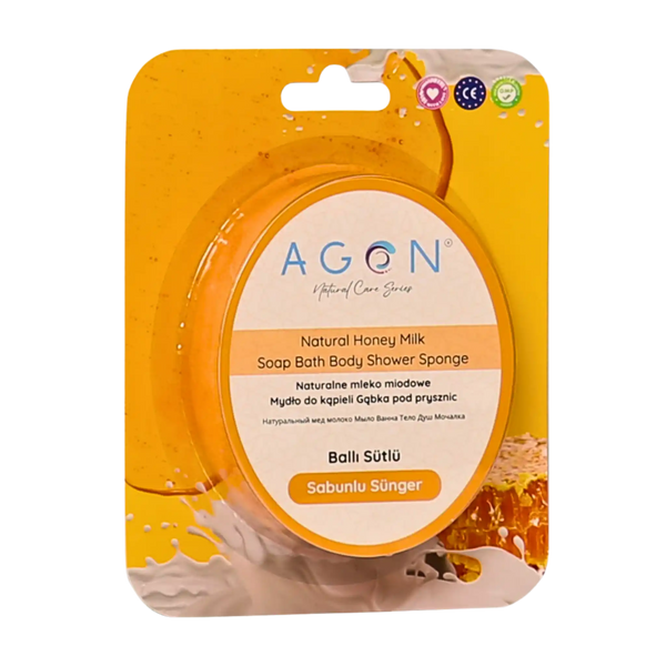 AGON Miodowe i Mleczne Odżywcze Mydło Gąbka