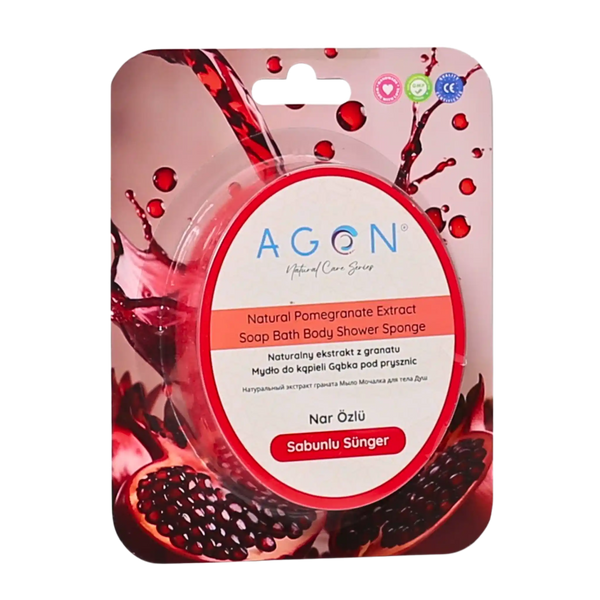 AGON Gąbka do mydła z peelingiem o zapachu granatu