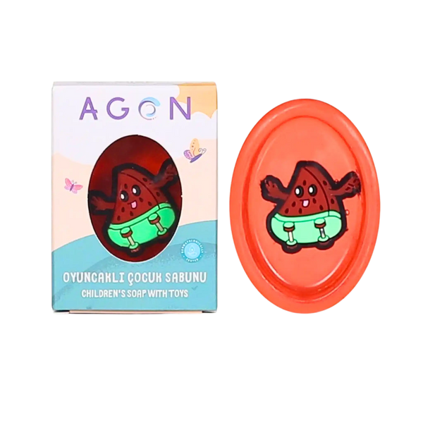 AGON Mydło dla dzieci o zapachu truskawki z zabawką – 50g