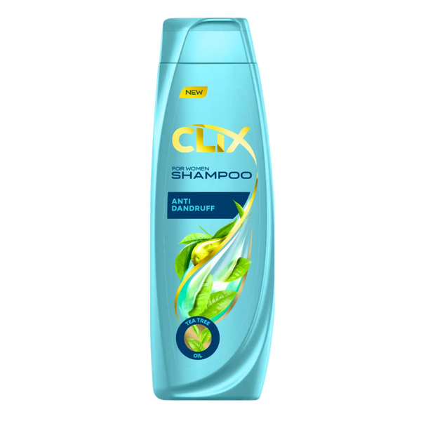 CLIX Dla kobiet oczyszczający szampon przeciwłupieżowy z olejkiem z drzewa herbacianego – 600ml