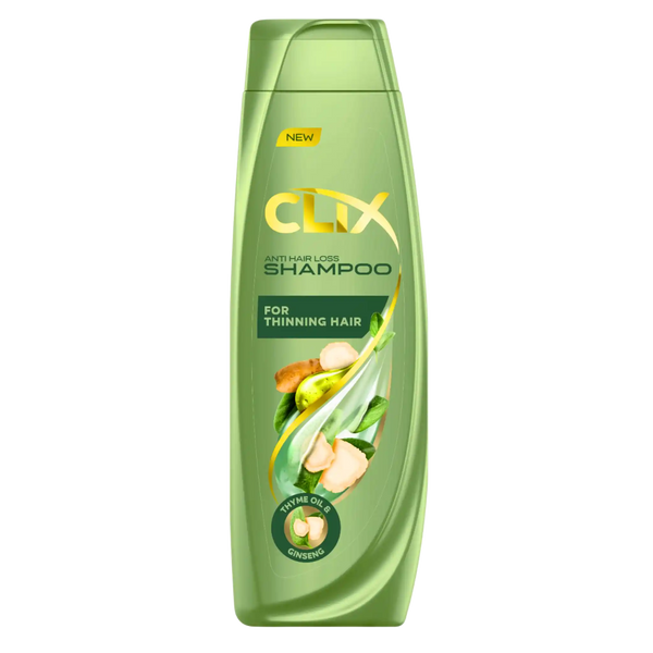 CLIX wzmacniający szampon przeciw wypadaniu włosów z tymiankiem i żeń-szeniem – 600ml