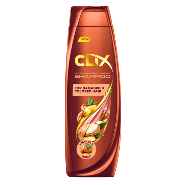 CLIX Szampon odżywczy i regenerujący z olejkiem arganowym i keratyną – 600ml