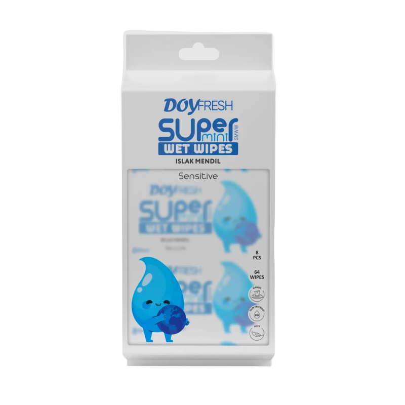 DOYFRESH Super Mini Chusteczki nawilżane 8-pak – Najlepsza higiena w podróży