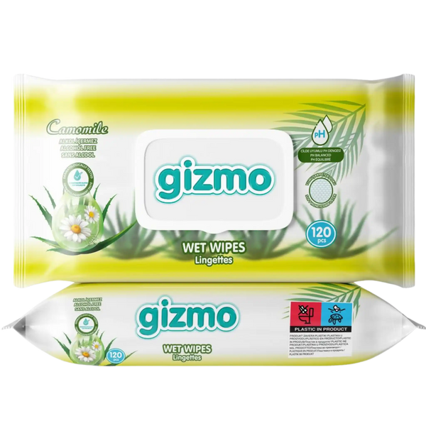 GIZMO Kojące mokre chusteczki rumiankowe (120 sztuk)