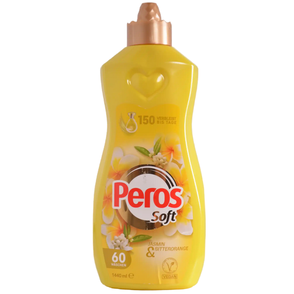 Peros soft fabric softener bottle on a white background