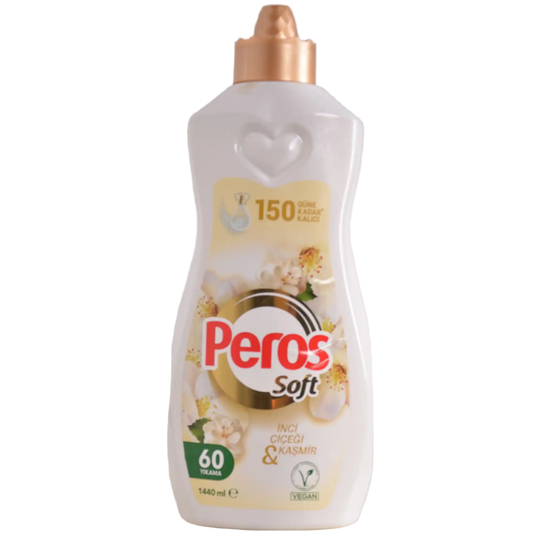 Peros Soft laundry detergent bottle on a white background