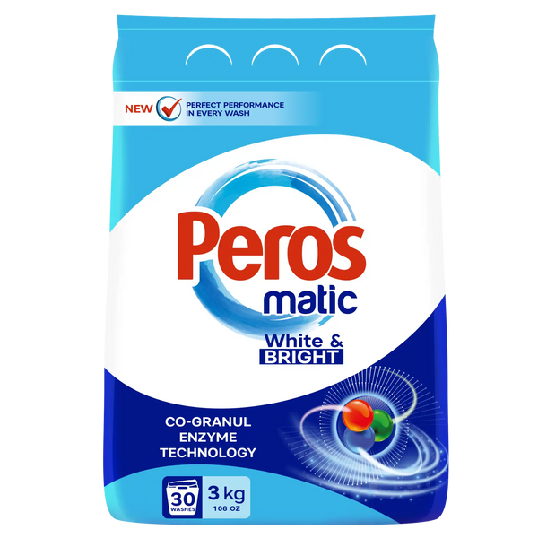 PEROS "Eye-Catching Whites" Proszek do prania z technologią enzymatyczną – 3kg