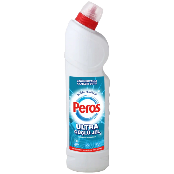 Bottle of Peros Ultra Strong Jel cleaning gel on a white background